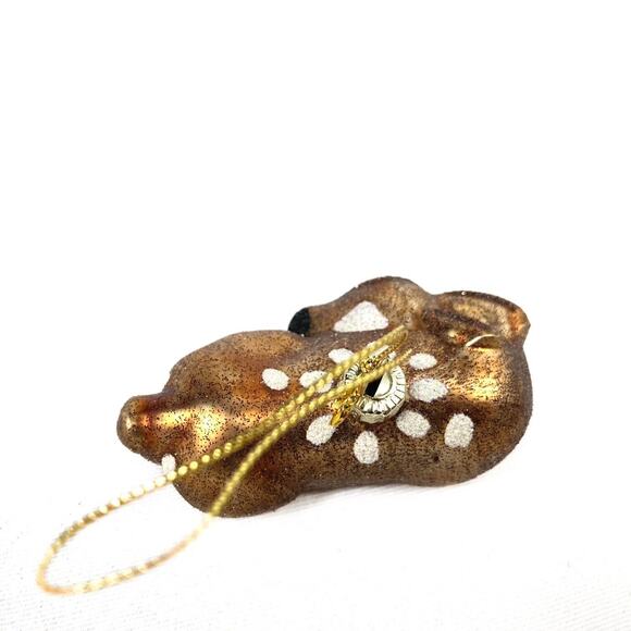 Resting Spotted Fawn Glass Painted Ornament by Cherry Designs with original box - Picture 6 of 10